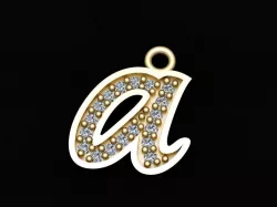 Alphabets Small Letter A Pendants 3D print model