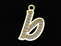 Alphabets Small Letter B Pendants 3D print model