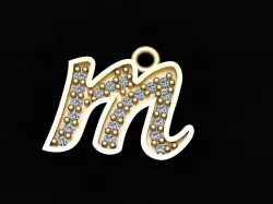 Alphabets Small Letter M Pendants 3D print model