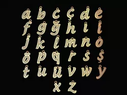Alphabets Small Letter Pendants - 32 Letters 3D print model