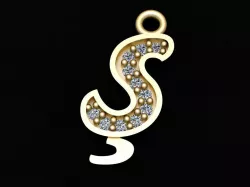 Alphabets Small Letter Turkish s Pendants 3D print model