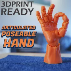 Articulated Poseable Hand - 3DPrint Ready 3D print model