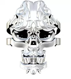 Carved pattern skull ring 3D print model
