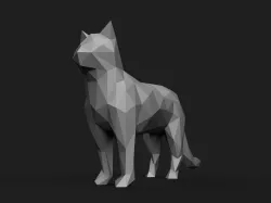 Cat Low Poly 3D print model