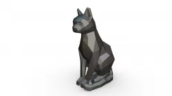 Cat sitting figure 3D print model
