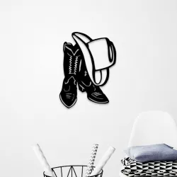 COW BOY HAT AND SHOES WALL ART 3D print model