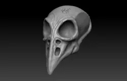 crow skull halloween mask 3D print model
