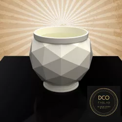 Decorative Triangulated Container Pot for Succulents V1 3D print model