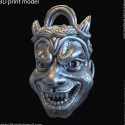 Demon skull vol2 pendant 3D print model
