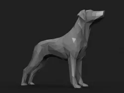Dog Low Poly 3D print model
