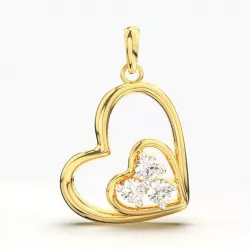 DOUBLE HEART DIAMOND PENDANT 3D print model