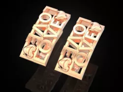 Earrings Love 3D print model