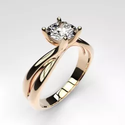 Engagement ring with gem 5mm 3D print model