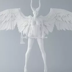 Evil angel holding an axe 3D print model
