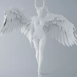 Evil angel walking 3D print model