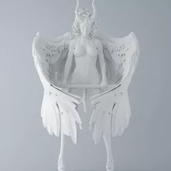 Evil Medusa holding an axe 3D print model