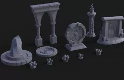 Fantasy Props Pack - Wargaming - 11 pieces 3D print model