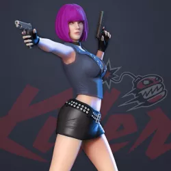 Female assassin 3D print model