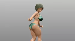 Female Woman Anime  body figure sculptures  3D model 3D print model