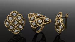 filigree kit  ring and earrings 1921 3D print model