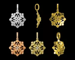 Flower pendant 3D print model