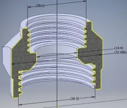 Garden hose ADAPTER 34 in to 1 in 20 mm to 27 mm Female Female 3D print model