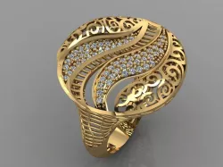 GC GOLD Y0075- Diamond Ring  3D print model