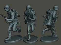 German soldier ww2 run G1 3D print model