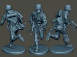 German soldier ww2 running G2 3D print model