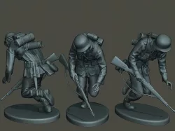 German soldier ww2 shooted G1 3D print model