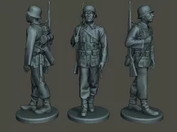 German soldier ww2 walk G1 3D print model