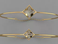 Gold Silver Bracelet 3d Printing model 3D print model