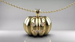Halloween Pumpkin Necklace and Earrings 3D print model