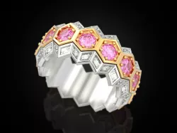 Honeycomb ring 3D print model