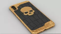 Iphone X Skull Snake Case Gold Details  3D print model