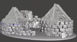 Iron Age houses 3D print model
