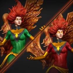 Jean and Dark Phoenix 3D print model