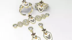 Junior jewelry Olaf Gold Silver Set 3d Model 3D print model