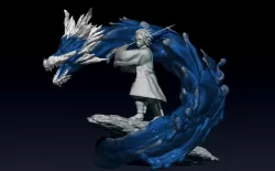 kimetsu no yaiba - demon slayer tanjiro  water dragon 3D print model