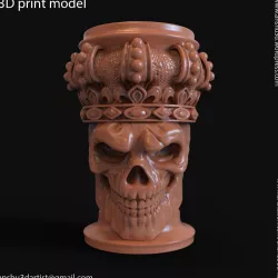 King skull with crown vol1 pen holder 3D print model
