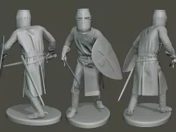 Knight Templar action T1 3D print model