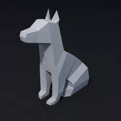 low poly dog 3D print model