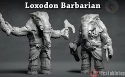 Loxodon Barbarian - 3D Printable Character - 2 Poses 3D print model