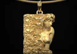 Modern pendant with a mermaid girl 482 3D print model
