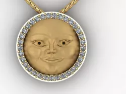 moon face pendant  3D print model