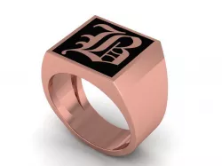 Old English Letter Ring B 3D print model