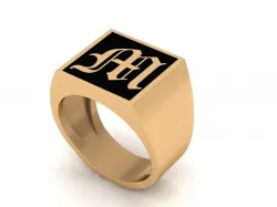 Old English Letter Ring M 3D print model