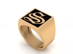 Old English Letter Ring S 3D print model