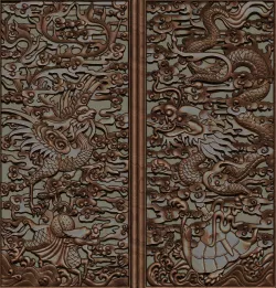 Phoenix and Dragon woodcarving 3D print model