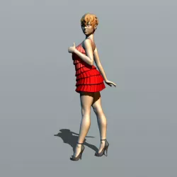 Pretty girl in a short skirt 3D print model